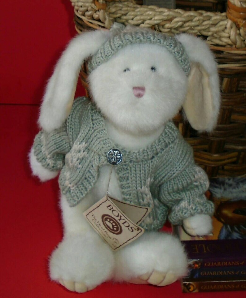 Boyds Bear Stuffed Animal Plush Toy Carly Crystalfrost Bunny Rabbit Children Baby Nursery Easter Bunny Spring Summer Hat Doll Vintage Toys