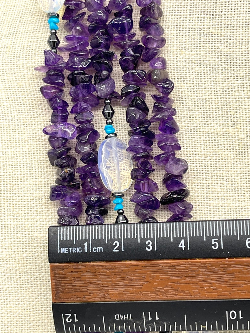 Amethyst Chip Necklace With Abalone Shell. Etsy