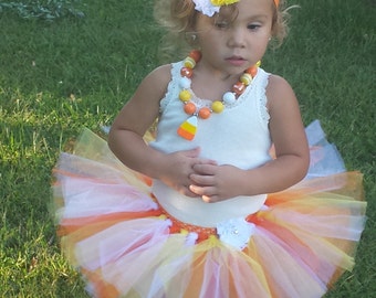 Halloween Thanksgiving Fall Orange Yellow and white tutu, birthday, flower girl,Newborn Tutu,Baby Tutu,Infant , toddler tutu, girls