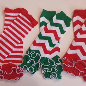 ready to ship Christmas Leg warmers with  Ruffles, Toddler, infant, Newborn, Girls