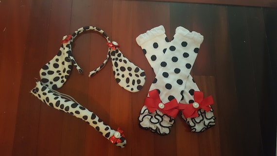 Set Costume Da Dalmata Con Orecchie E Coda, Orecchie Da - Foto 4