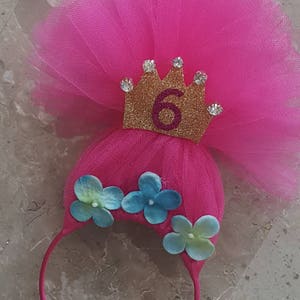 PRINCESS POPPY TROLLS hair headband! Poppy Headband, birthday Headband, troll hair, Tulle headband