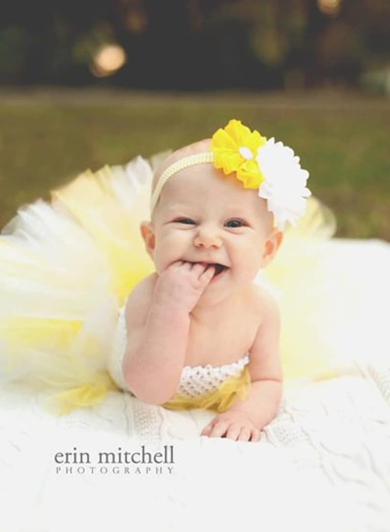 Yellow & White Tutu Dress and Headband Set baby Tutu Etsy