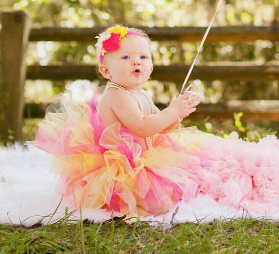 pink and orange tutu dress Tutu Dress in Pink, Orange and Turquoise Unicorn