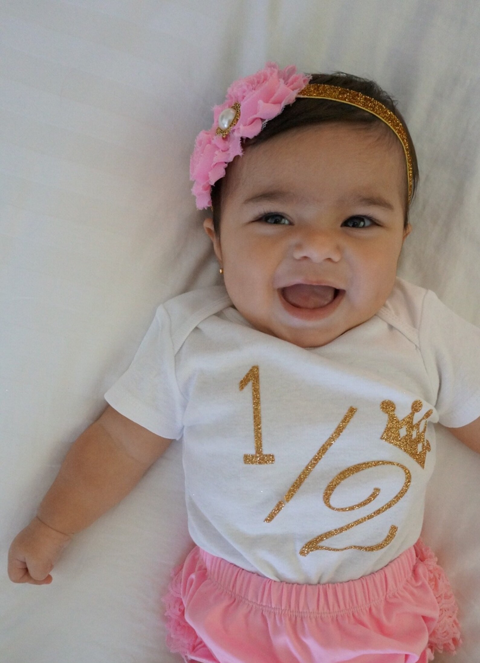 SALE Gold Glitter Vinyl Bling 1/2 Birthday Onesie Etsy