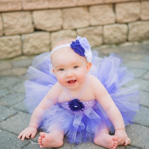 Lavender,purple,and lilac Tutu Dress and headhand set,Birthday,newborn flower girl,ballerina,photo prop,costume, infant, baby, toddler, girl