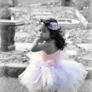 Pink Lilac & White Tutu Dress and Headhand Set,Birthday,flower girl,ballerina,photo prop,costume, newborn, infant, baby, toddler, girl