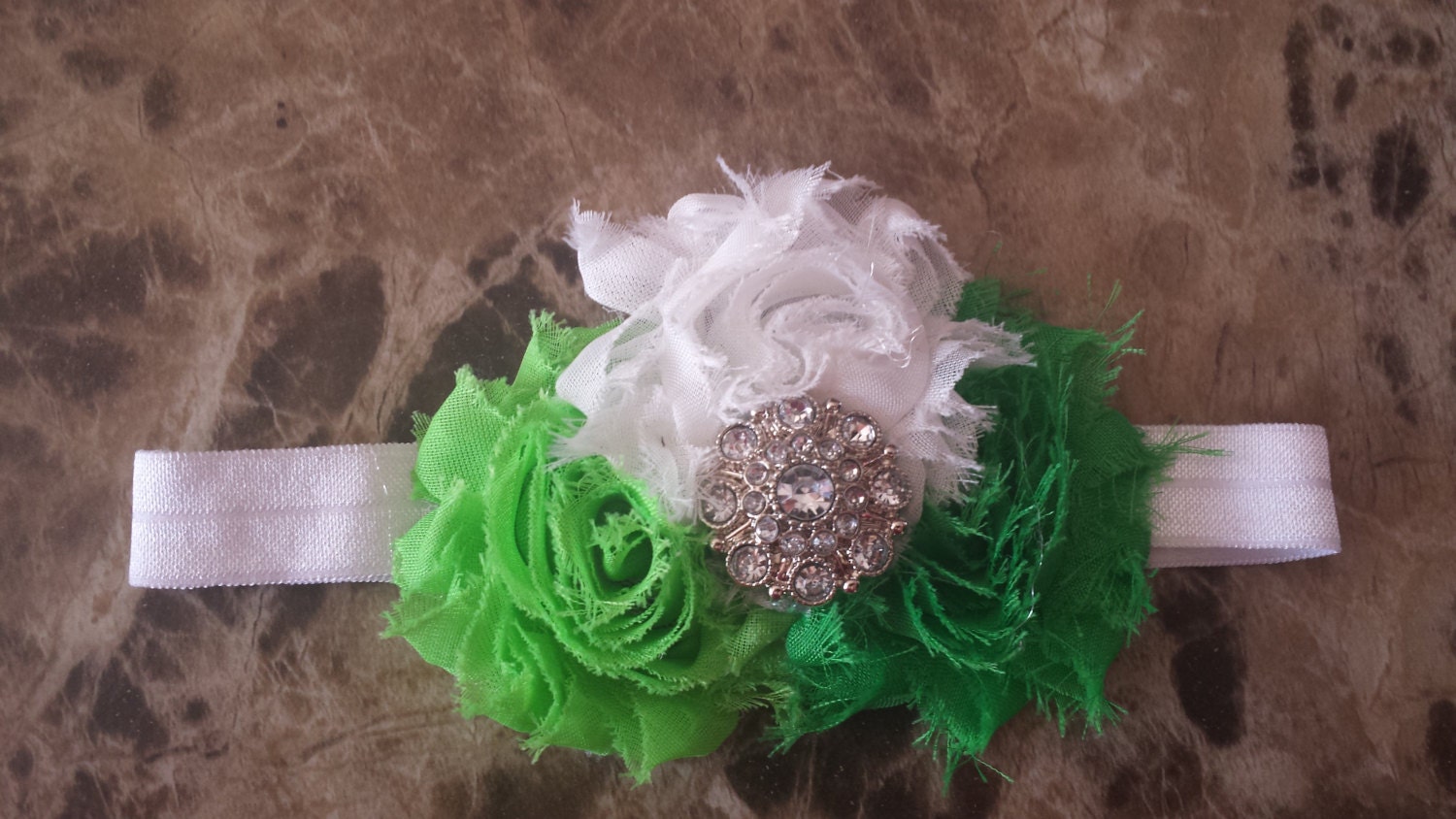 Decorative dog elastic collar St. Patrick's day marabou boa feathers  chiffon flowers 11-13 neck (FB127B)