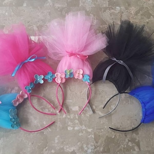 TROLLS HAIR HEADBAND! Poppy Headband, Branch Headband, troll hair, Tulle headband