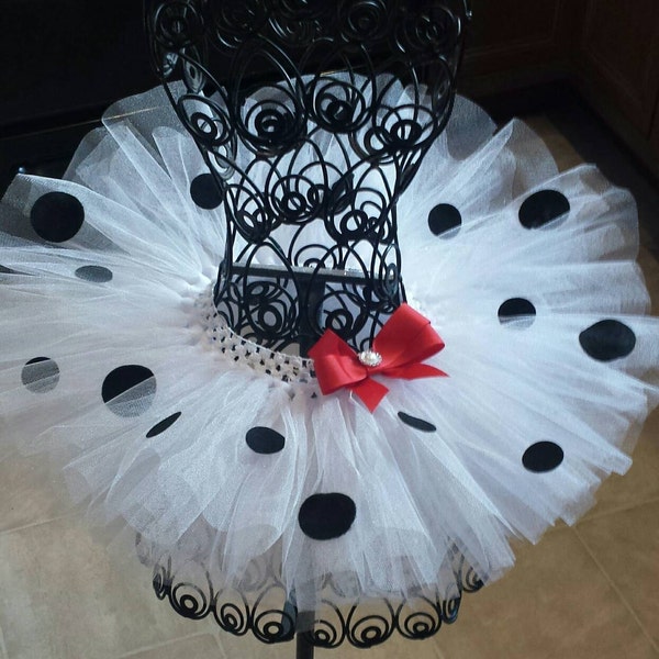 Dalmatian Tutu,crochet tutu,tulle, birthday tutu,Newborn Tutu,Infant Tutu,costume, Ballerina, Baby Girl Tutu,