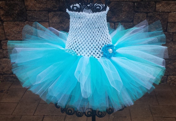 Turquoise Aqua White Tutu Dress Frozen Tutu Dress baby Tutu Dress birthday ballerina flower Girl Costume Infant Baby Toddler Girl Etsy