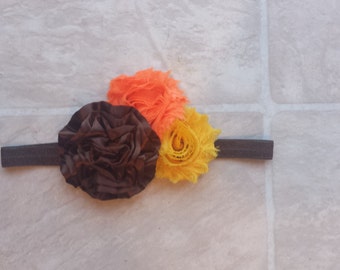 Thanksgiving Fall Brown Yellow & Orange headband,Newborn Headband,Babygirl Headband,toddler,child,