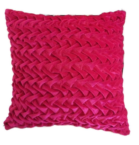 16x16 Fuschia Pink Canadian Smocking Textured Pillow Cover Etsy