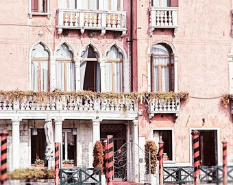 Venice Photography, Pink Travel Decor, Romantic Wall Art, Venice Italy Photo, Venice Wall Art, Architecture Decor, Girls room decor