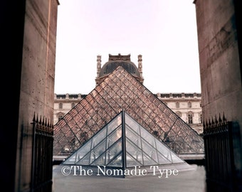 Paris France Photography, Louvre Pyramid Photo, Architecture Decor, Paris Wall Art, Travel Decor, Architecture Print, Paris France Decor