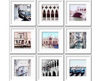 Venice Italy Travel Prints, Venice wall art, SALE, Square prints, Italy photography, Venice Photos, Travel decor, Set of 9, Italy Wall Art