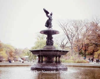 Central Park Photo Bethesda Fountain New York City Print New York Decor Central Park Print New York Wall Art New York photography NYC Print