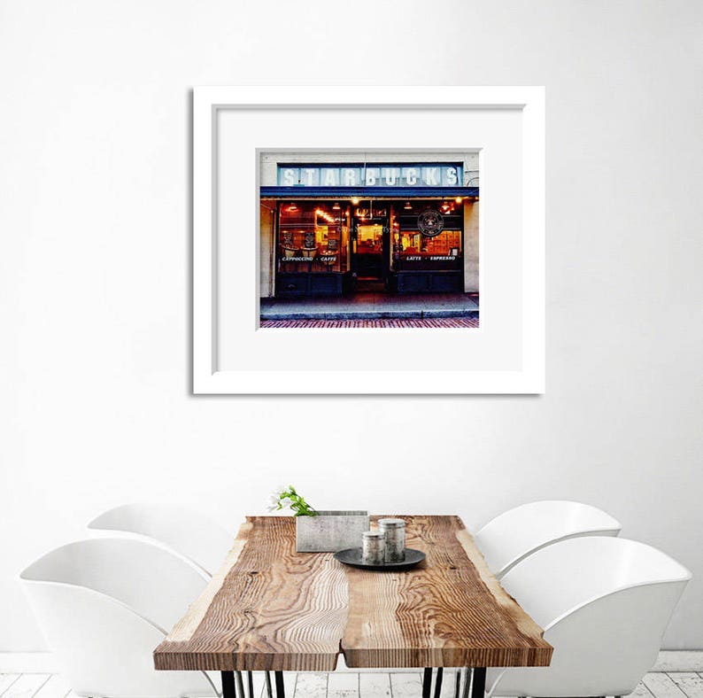 Starbucks Photo Seattle Photography Kitchen Decor Starbucks Print