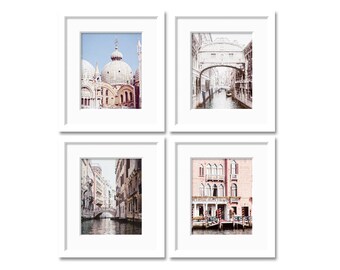 SALE Venice Italy Prints Set of 4 photos Venice Photography Venice print set Venice Wall Art Italy decor Venice Italy photos Italy print set