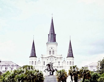 New Orleans Print, Jackson Square photo, New Orleans Decor, Architecture Photo, New Orleans Wall Art, NOLA Print, New Orleans travel, 8x10