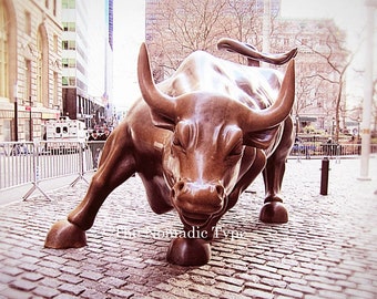 Charging Bull New York City Print Wall Street Bull Manhattan Photo New York Wall Art Financial District NYC Wall Decor New York City photo