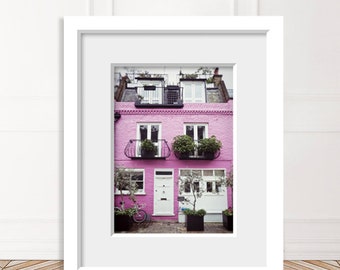 Notting Hill Print, London Photography, Notting Hill Decor, London Wall Art, London England Photo, Picture of London, Pink Decor, Wall Art