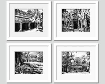 Set of 4 Prints, Angkor Wat Prints, SALE, Cambodia print set, Asia print set, Angkor Wat Wall Art, Cambodia Photography, Asia Wall Prints