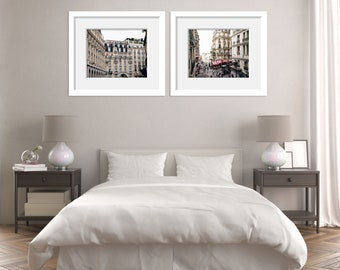 Paris Photo Wall Art, Photography Travel Prints, Set of 2 art prints, Paris Wall Decor, France Neutral Tones, Architecture Buildings, 8x10