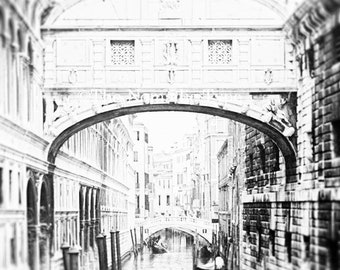 Venice Wall Art, Bridge of Sighs, Italy Photography, Black and White Art, Europe Photography, Bridge of Sighs Print, Italy Travel Decor