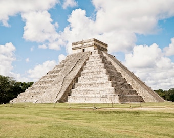 Chichen Itza Photo, Mexico Wall Art, Architecture Decor, World Wonder Photo, Mexico Photography, Boho Wall Decor, Travel Print, Quintana Roo