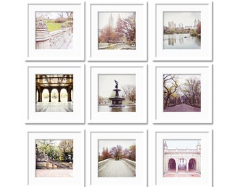 SALE 5x5 Prints New York photography Central Park Prints New York City decor Set of 9 Architectural Photos NYC art prints New York Wall Art