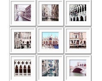 Italy Wall Art, Venice Print Set, Travel Wall Decor, Set of 9 prints, Venice Canals, Venice Photography, Travel Photography, Venice pictures