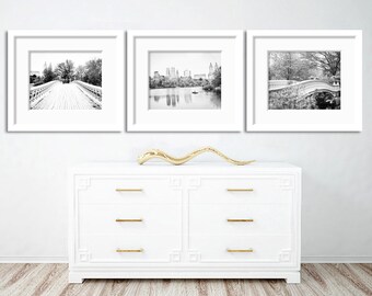 Central Park Photos Black and White Art NYC Prints Set of 3 Prints New York Print New York City Prints Bow Bridge print New York City Decor