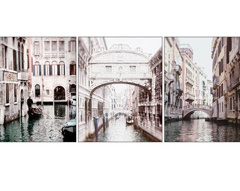 Venice print set, Venice gondola, Italy Photography, Set of 3 Venice photos, Venice Italy Print, Girls room, Pink wall art, Venice decor