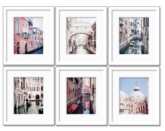 Venice Italy Set of 6 prints Travel Photography Italy Wall Art Venice Photography Venice Print Set Europe Wall Art Italy Travel Print Set