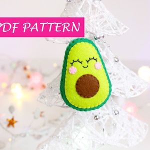 Pdf Pattern Felt. Tutorial for Ornaments. Pdf Pattern. Avocado Keychain. Keychain for Boyfriend. Felt Ornaments. Felt Ornament Pattern