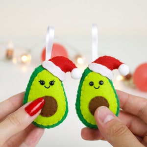 Couples ornament Avocado. Christmas Couples gift. Avocado ornament. best friend gift. girlfriend gift for him funny gift mr and mrs ornament image 1
