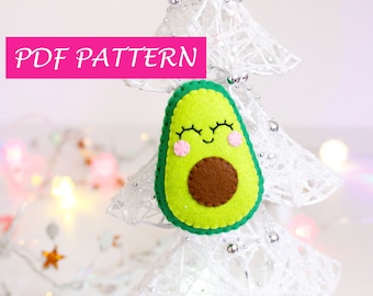 Pdf Pattern Felt. Tutorial for Ornaments. Pdf Pattern. Avocado Keychain. Keychain for Boyfriend. Felt Ornaments. Felt Ornament Pattern
