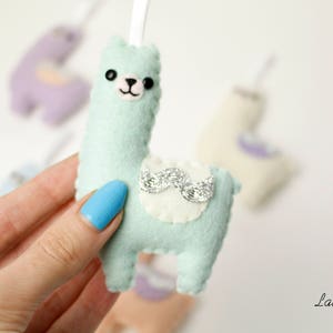 LLama ornament felt, Llama gifts, drama llama Christmas ornament alpaca, llama decor, Christmas decoration llama decor funny animal ornament image 5