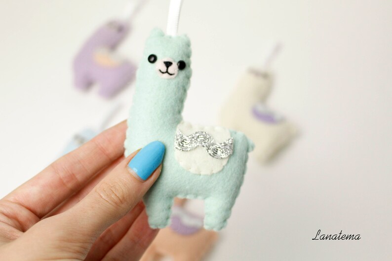 LLama ornament felt, Llama gifts, drama llama Christmas ornament alpaca, llama decor, Christmas decoration llama decor funny animal ornament image 5