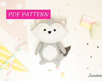 Felt Pdf Pattern. Wolf Felt PDF. Felt Pattern. Woodland Felt Animals. Mobile Crib.  Sewing Pattern. Toy Pattern. Plush Pattern Tutorial