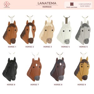 Handmade Customizable Horse Keychain in Faux Leather, Unique Gift for Horse Lovers, Made in Italy, horse bag charm, horse keyring handmade