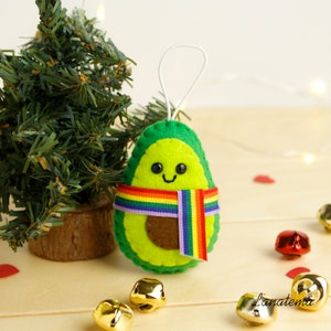 LGBT Ornament Avocado gay pride christmas decor, lesbian Gift for Him. gay Couple christmas Gifts, wedding lgbt gifts, image 6