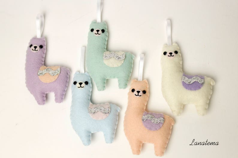 LLama ornament felt, Llama gifts, drama llama Christmas ornament alpaca, llama decor, Christmas decoration llama decor funny animal ornament image 7