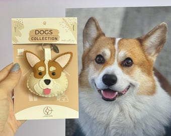 Custom Dog Keychain, Cute Puppy Keychain, Personalized Dog Bag Charm, Pet Handbag Charm, Unique Vegan Keychain for Dog Lovers, Puppy photo