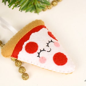 Pizza Felt Ornament. Felt Food. Funny Christmas Ornament. Felt Gift. Pizza Lover. Best Friend Gift. Handmade Felt Christmas Decorations image 4