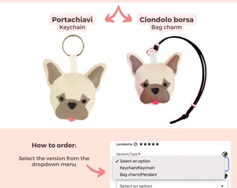 Ritratto animale domestico - Portachiavi personalizzato - Pet Printed IT