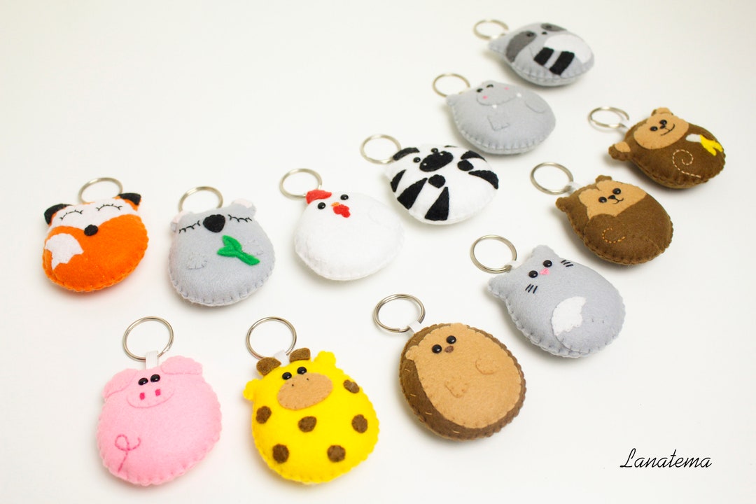 14 Pezzi Portachiavi Animali Della Giungla - Per Bambini, Colorati, Per Chiavi, Zaini, Regali