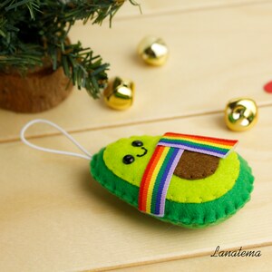 LGBT Ornament Avocado gay pride christmas decor, lesbian Gift for Him. gay Couple christmas Gifts, wedding lgbt gifts, image 5