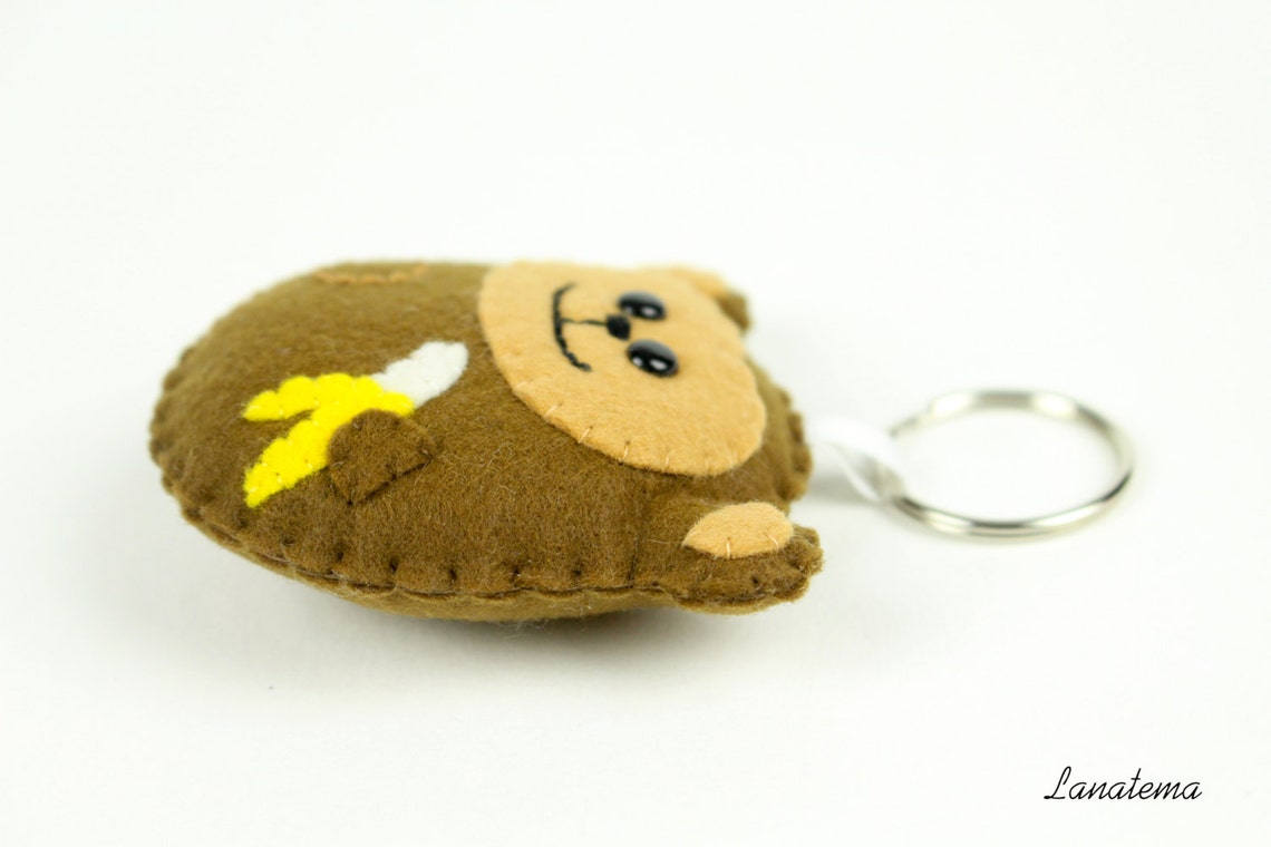 Monkey Keychain Gift for Her Monkey Keyring Monkey Gift Etsy